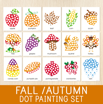 Preview of Fall Dot Painting, Autumn Dot Markers or Bingo Daubers, Fine Motor Skills,