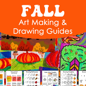 Preview of Fall Drawing Guides and Art Making Guides for Elementary or Art Sub Lessons