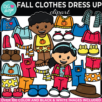 Preview of Fall Dress Up Clipart | Warm Clothes | Fall Clipart | Autumn Dress Up Clip Art