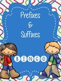 Spring Bingo Game 3rd 4th 5th Grade Prefixes and Suffixes 