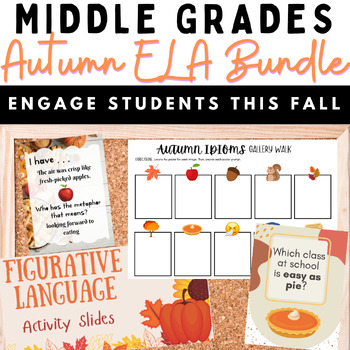 Preview of Fall ELA Activities for Middle Grades | ELA Activities for Fall | Halloween ELA