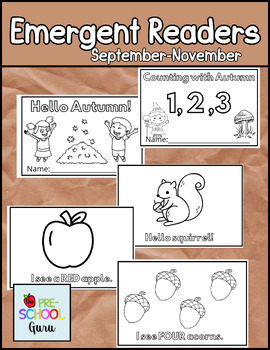 Preview of Fall EMERGENT READERS September-November PREK-K