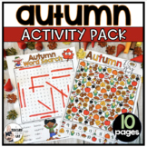 Fall Early Finisher Activity Pack | Word Search | Crossword