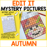 Editable Color by Code Sight Word Mystery Pictures - Autumn