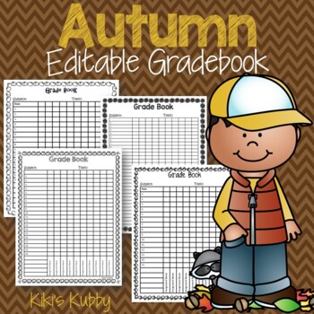 Preview of Fall Editable Grade Book Sheets