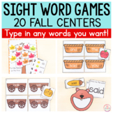 Fall Editable Sight Word Games | Pumpkins, Leaves, Apples,