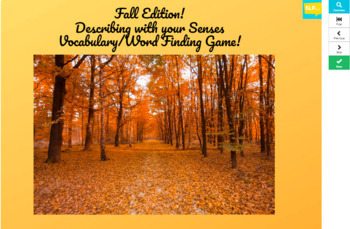 Fall Edition! Describing with your Senses Vocabulary/WordFinding Game ...