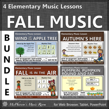 Preview of Fall Elementary Music Lessons & Orff Arrangements {Bundle}
