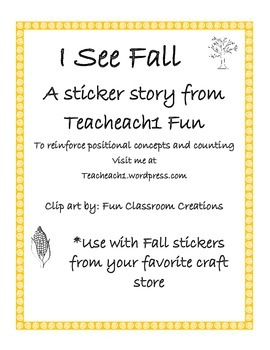 Preview of Fall Emergent Reader Sticker Story