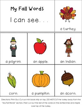 Fall Emergent Reader for PreKinders by Cottage to Classroom | TPT