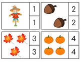 Fall Errorless Counting Clip Cards