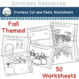 Fall Errorless Cut and Paste Worksheets