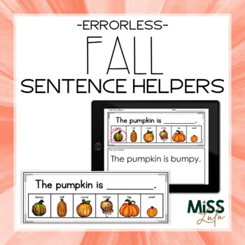 Preview of Fall Errorless Sentence Helpers - Printable and Digital 