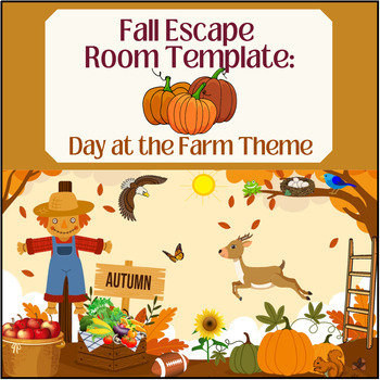 Preview of Fall Escape Room Template: Day at the Farm Theme