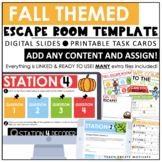 Thanksgiving Digital Escape Room and Printable Task Cards 