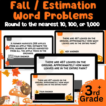 Preview of Fall / Estimation Word Problems - 40 Round to the nearest 10, 100, or 1,000