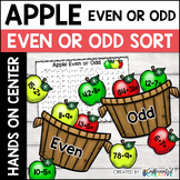 Fall Even or Odd Math Sorting Activity Center- Apple Even or Odd