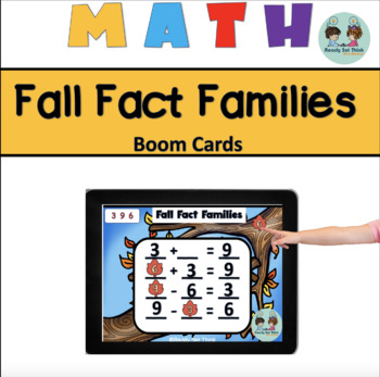 Preview of Fall Fact Families Addition and Subtraction Within 20 - Boom Cards