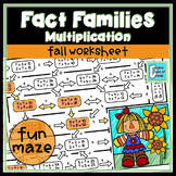 Thanksgiving Fall Math Worksheets | Multiplication Fact Families
