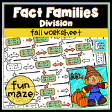 Thanksgiving Fall Math Worksheet | Division Fact Families
