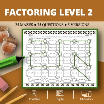 Preview of Fall: Factoring Level 2 Maze Activity