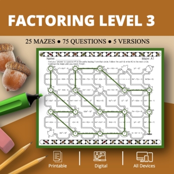 Preview of Fall: Factoring Level 3 Maze Activity