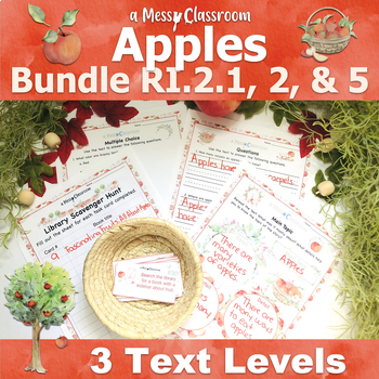 Preview of Fall Farm Apples Nonfiction Reading Bundle RI2.1 RI.2.2 RI.2.5 Three Text Levels