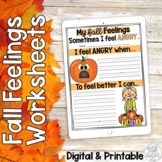 Fall Feelings, Emotions, & Coping Skills Worksheets In-Per