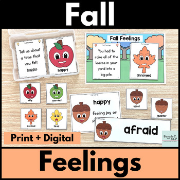 Preview of Fall Feelings or Emotions Printable & Digital Activities for Language Therapy