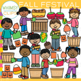 Kids Fall Festival with Games and Food Clip Art