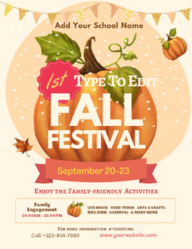Preview of Fall Festival & Parent Engagement Flyers (4)- Ready to Edit - Fully Customizable