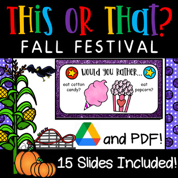 Preview of Fall Festival Slides - Fall Festival Themed THIS or THAT - 15 Slides Included