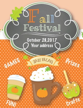 Preview of Fall Festival or Fall Party Editable Flier