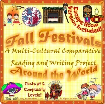 Preview of Fall Festivals Around the World Comparative Writing Unit & Escape Room