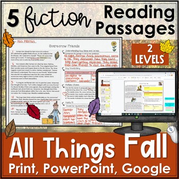 Preview of Fall Fiction Reading Comprehension Passages