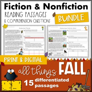 Preview of Fall Fiction and Nonfiction Reading Passages BUNDLE