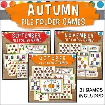 Preview of Fall File Folder Game Bundle