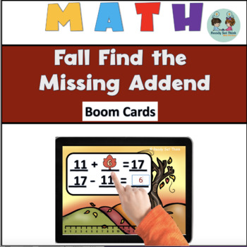 Preview of Fall Find the Missing Addend - Boom Cards