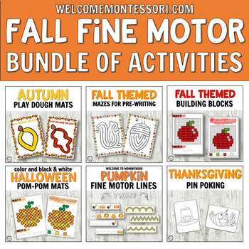Preview of Fall Fine Motor Activities for Preschool Activities and Fine Motor Centers
