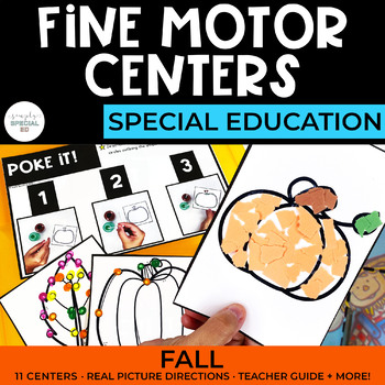 Preview of Fall Fine Motor Centers | 11 Skills | Special Education