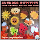 Fall Fine Motor Lacing Cards for September, October, and N