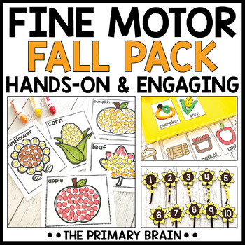 Preview of Fall Fine Motor Skills Activities Hole Punch Tracing Prewriting Playdough & More
