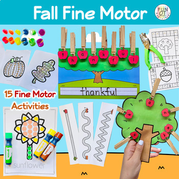 Fall Fine Motor Hole Punch Cards with Pumpkin Theme