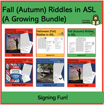 Preview of Fall Fingerspelling Fun (Back to School, Halloween, Veterans Day, Election Day)