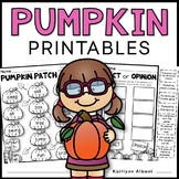 Fall First Grade Pumpkin Printables - Math and Literacy