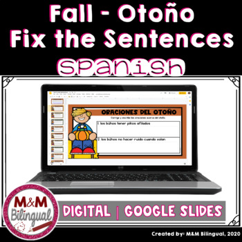 Preview of Fall - Fix the Sentences in SPANISH | Corrigiendo oraciones