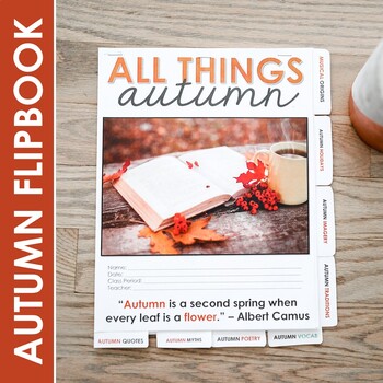 Preview of Fall ELA Activity : Autumn Flipbook for Grades 6-12 + DIGITAL INCLUDED