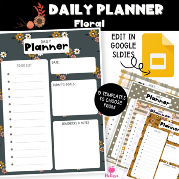 Preview of Fall Floral Daily Planner (Google Slides Editable)
