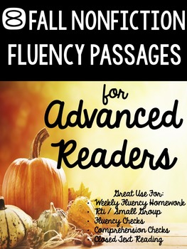 Preview of Fluency Passages, Fall Reading Passages, Reading Passages, Comprehension