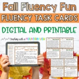 Fall Fluency Task Cards | Thanksgiving Oral Reading Fluency